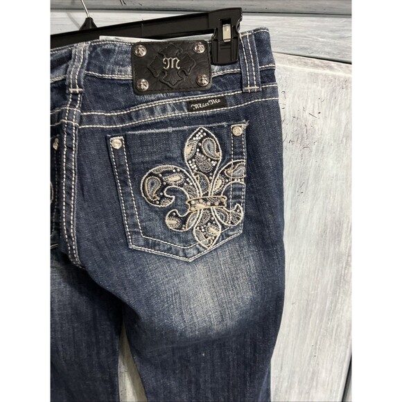 Miss me Boot cut distressed medium wash jeans Y2K Sz 28 - Picture 4 of 7